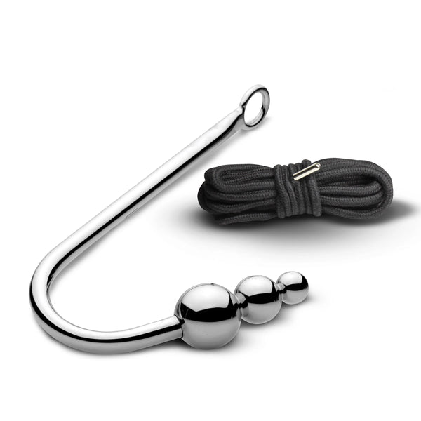Roped Beaded Anal Hook with Rope