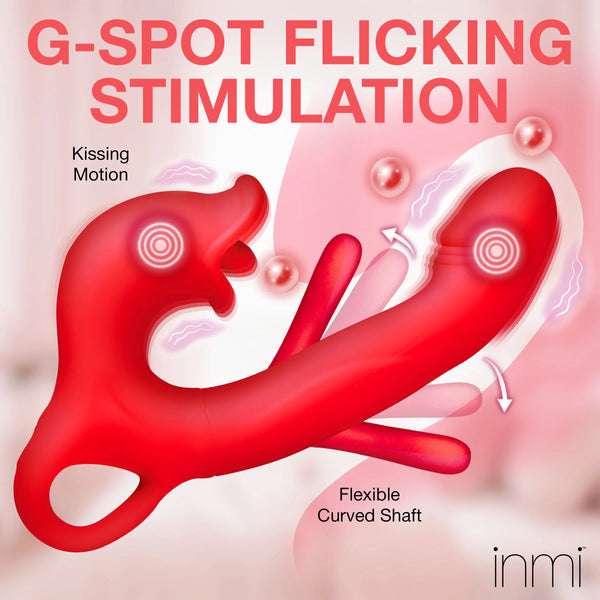 Kissing & Flicking Rechargeable Silicone Vibrator
