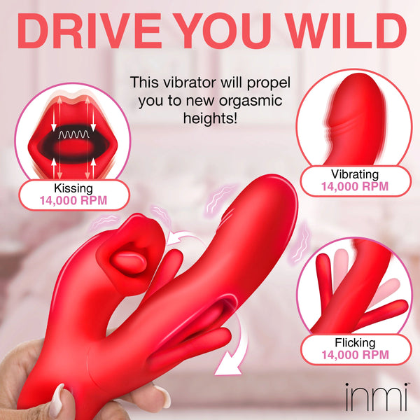 Kissing & Flicking Rechargeable Silicone Vibrator