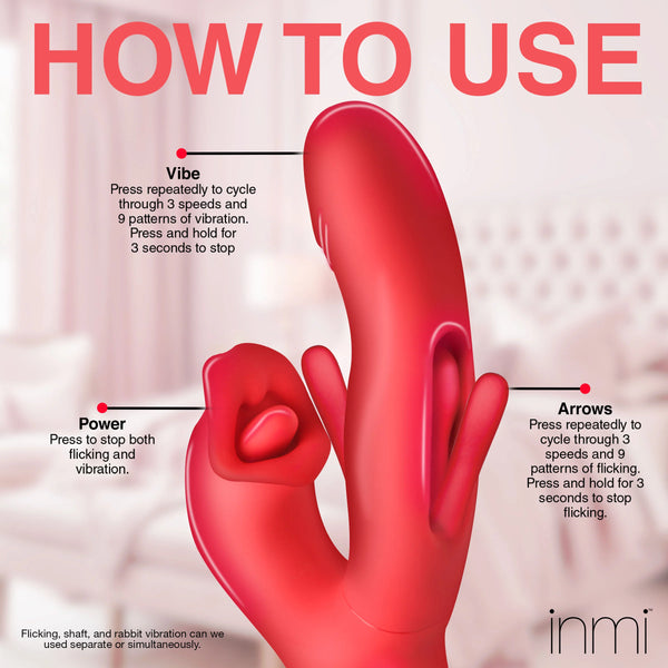 Kissing & Flicking Rechargeable Silicone Vibrator