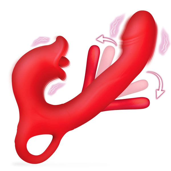 Kissing & Flicking Rechargeable Silicone Vibrator