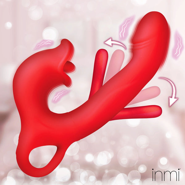 Kissing & Flicking Rechargeable Silicone Vibrator
