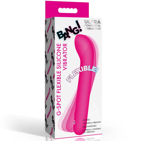 G-Spot Flexible Rechargeable Silicone Vibrator - Pink