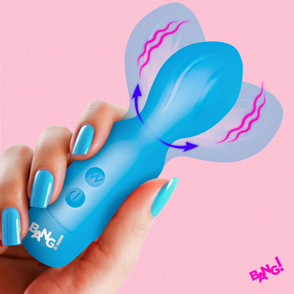 18X Vibrating Silicone Rechargeable Mini Wand - Blue