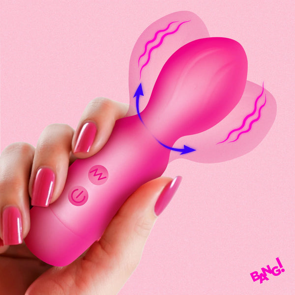 18X Vibrating Silicone Rechargeable Mini Wand - Pink
