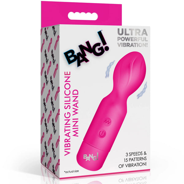 18X Vibrating Silicone Rechargeable Mini Wand - Pink