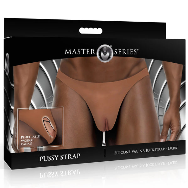 Pussy Strap Silicone Vagina Jockstrap - Dark