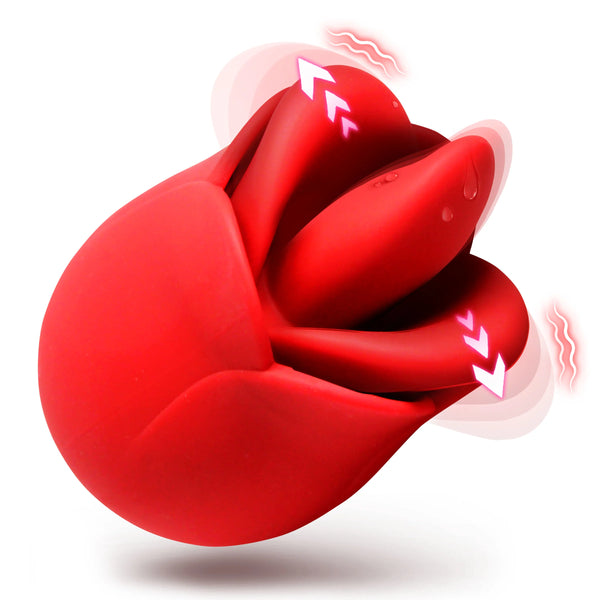 Petal Kiss Rechargeable Kissing & Licking Silicone Vibrator