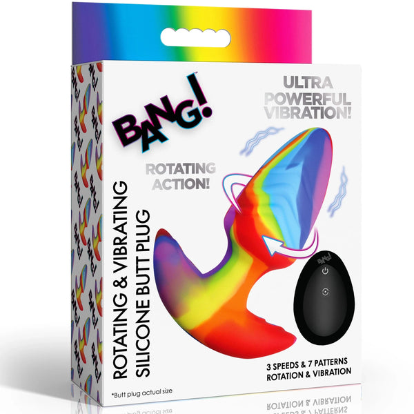 Rotating & Vibrating Remote Controlled Rechargeable Silicone Butt Plug