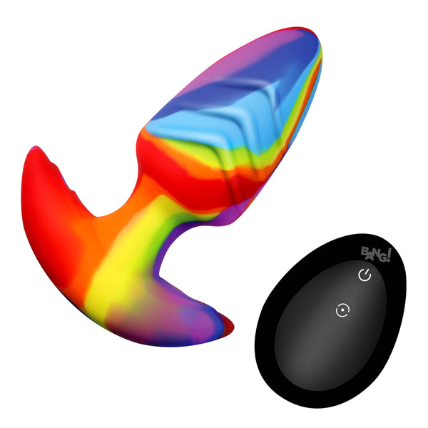Rotating & Vibrating Remote Controlled Rechargeable Silicone Butt Plug