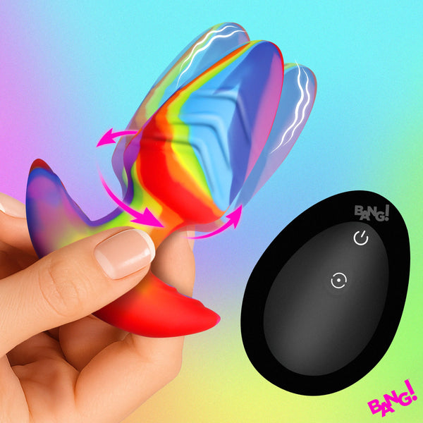 Rotating & Vibrating Remote Controlled Rechargeable Silicone Butt Plug