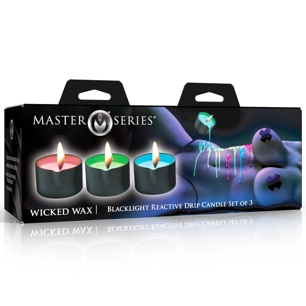 Wicked Wax Blacklight Reactive Drip Candle Set of 3