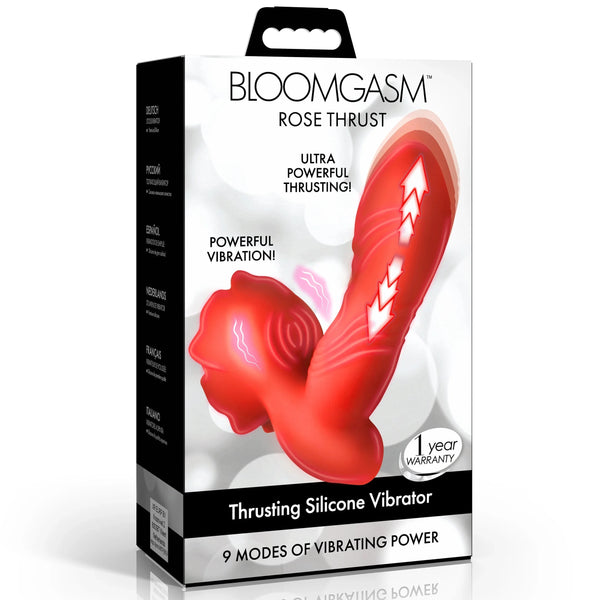 Rose Thrust Rechargeable Thrusting Silicone Vibrator