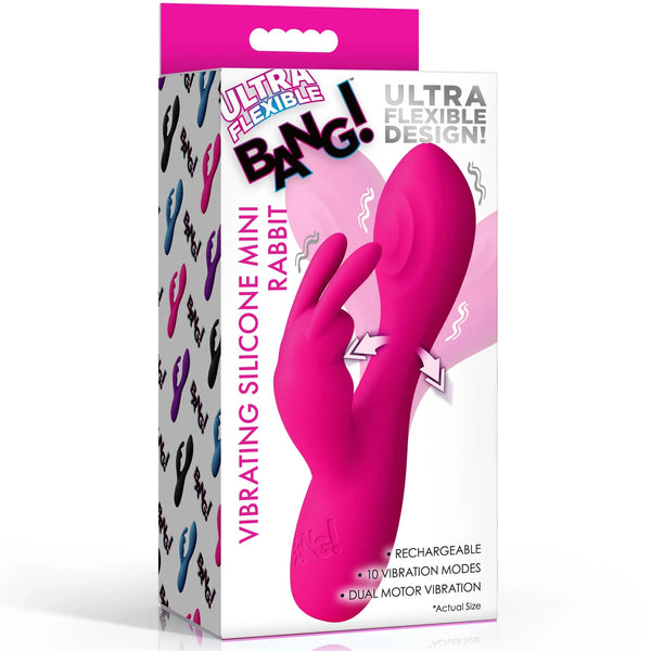 Flexible Vibrating Silicone Rechargeable Mini Rabbit - Pink