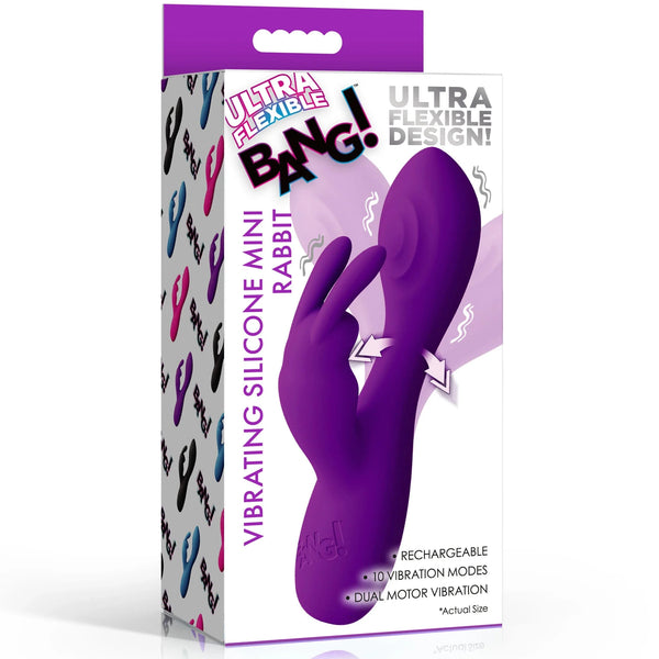 Flexible Vibrating Silicone Rechargeable Mini Rabbit - Purple