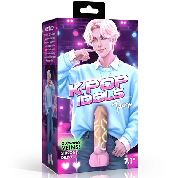 Taeon 7.1" Glowing Veins Silicone Dildo with Balls