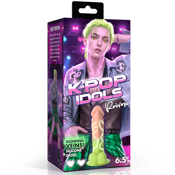 Reiven 6.5" Glowing Veins Silicone Dildo with Balls