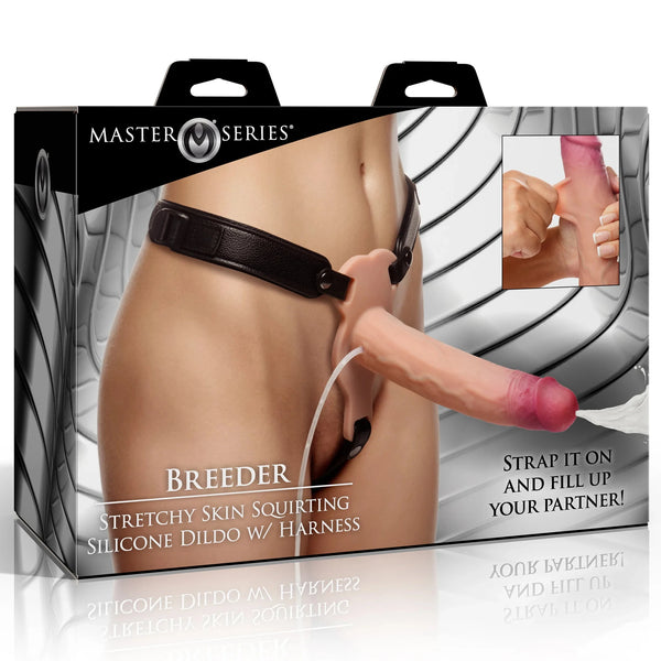 Breeder Stretchy Skin Squirting Silicone Dildo with Harness