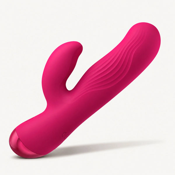 Flexible Ribbed Rechargeable Silicone Rabbit Vibrator