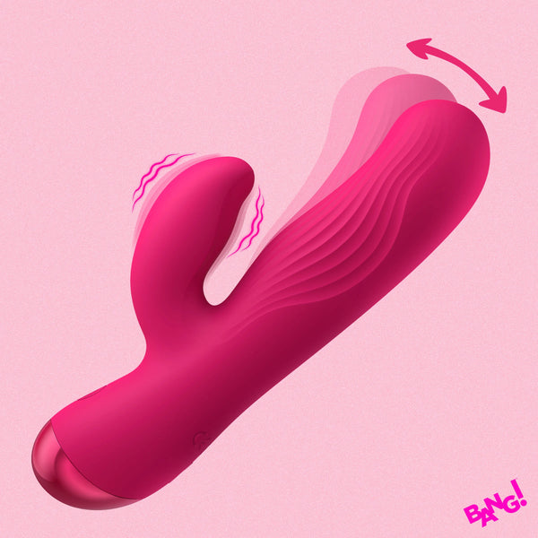 Flexible Ribbed Rechargeable Silicone Rabbit Vibrator
