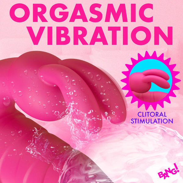 Thrusting Rechargeable Silicone Rabbit Vibrator - Pink