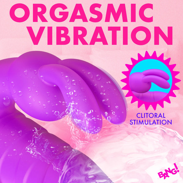 Thrusting Rechargeable Silicone Rabbit Vibrator - Purple