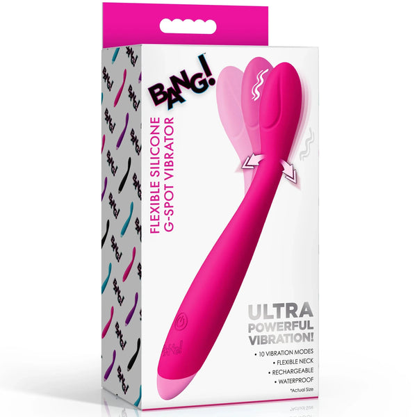 Flexible Silicone G-Spot Vibrator - Pink
