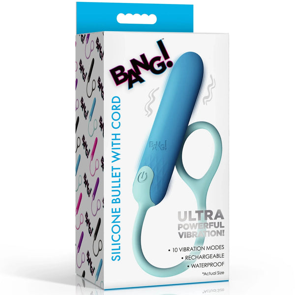 Rechargeable Silicone Bullet with Cord - Blue
