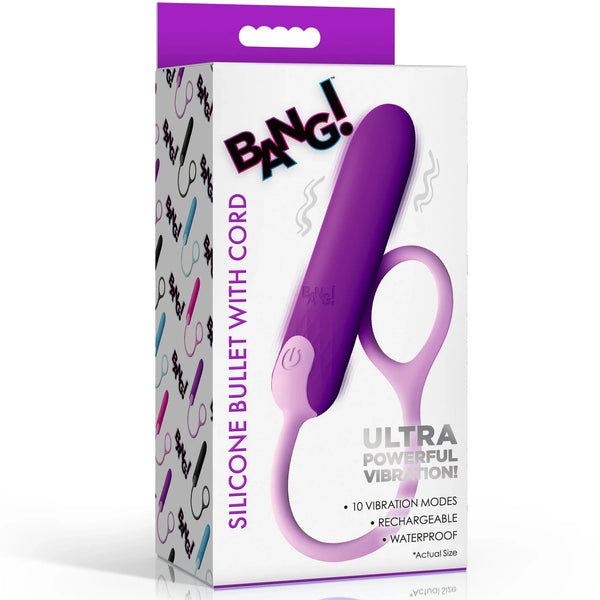 Rechargeable Silicone Bullet with Cord - Purple