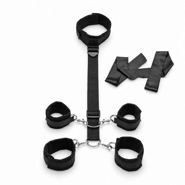 Submission Restraint Neck-Wrist-Ankle Restraints with Blindfold