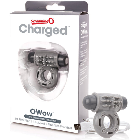 Charged OWow Rechargeable Cock Ring - Grey
