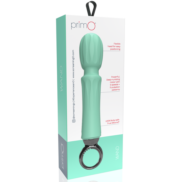 PrimO Wand Rechargeable Silicone Vibrator - Kiwi