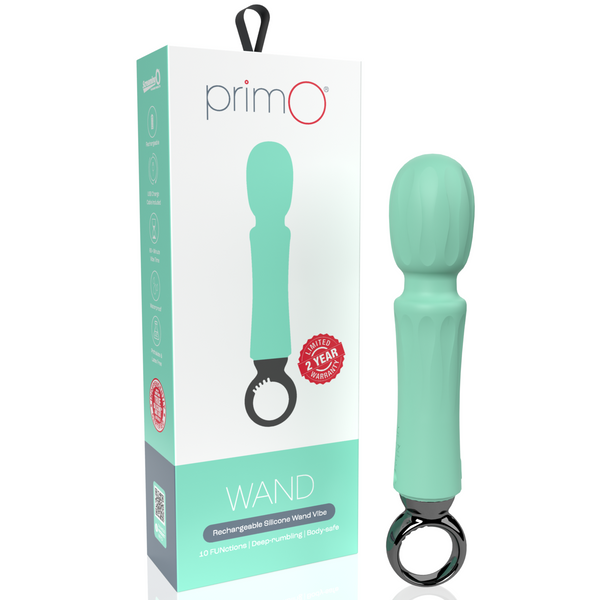 PrimO Wand Rechargeable Silicone Vibrator - Kiwi