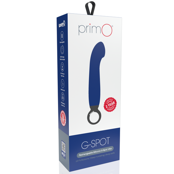 PrimO G-Spot Rechargeable Silicone Vibrator - Blueberry