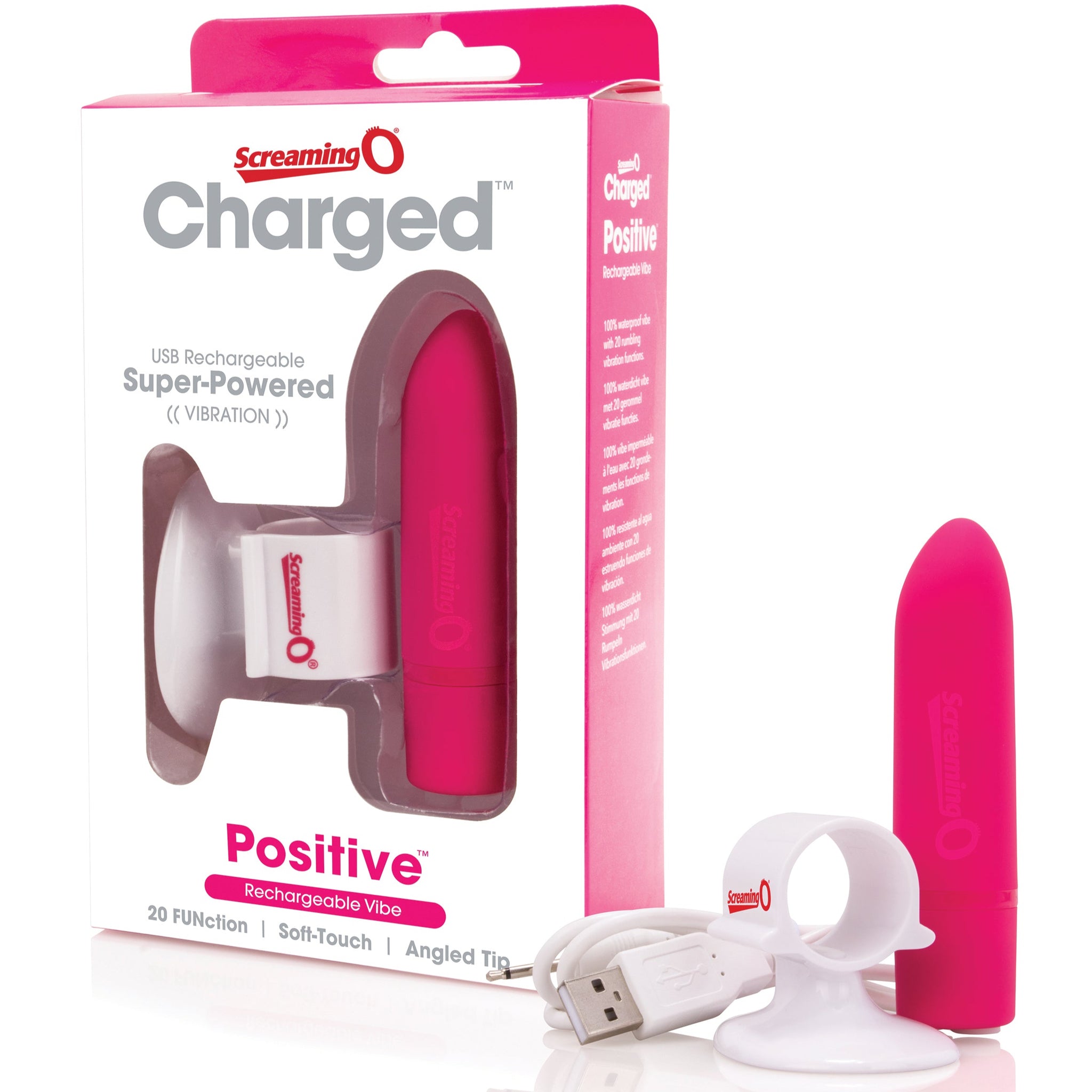 Charged Positive Rechargeable Vibe - Strawberry