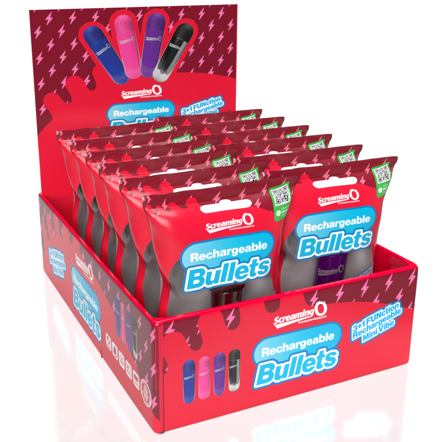 Assorted Rechargeable Bullet - 12 Count