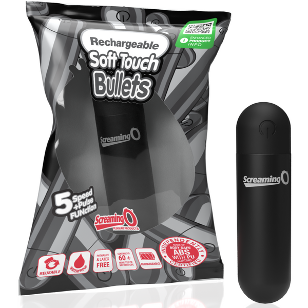 Soft Touch Rechargeable Bullet - Black