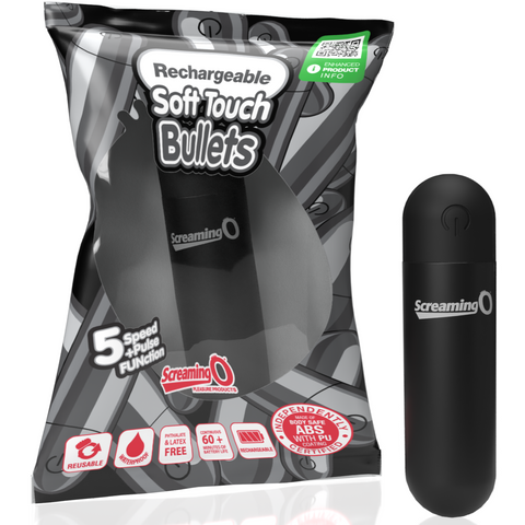 Soft Touch Rechargeable Bullet - Black