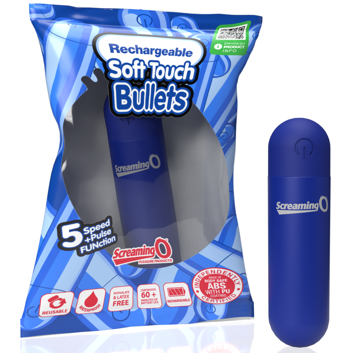 Soft Touch Rechargeable Bullet - Blue