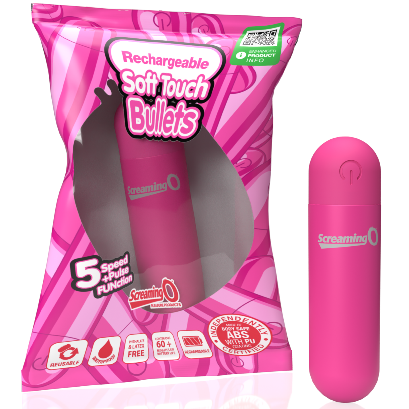 Soft Touch Rechargeable Bullet - Pink
