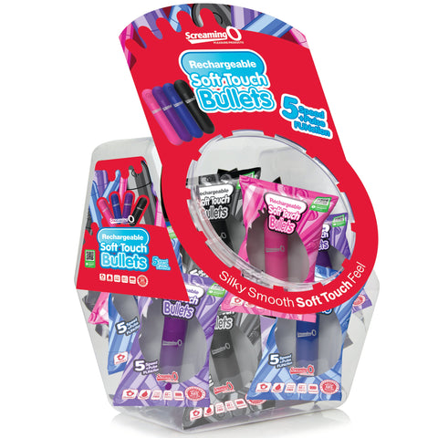 Soft Touch Assorted Rechargeable Bullet - 24 Count