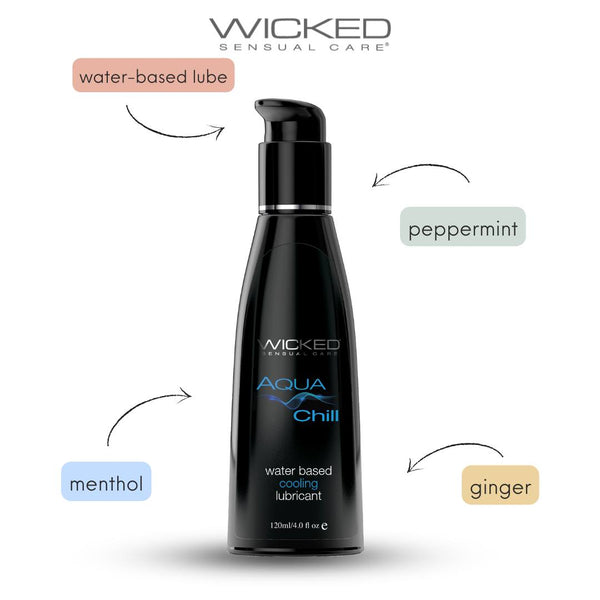 Wicked Sensual Care Aqua Chill Water Based Warming Lubricant - Extreme Toyz Singapore - https://extremetoyz.com.sg - Sex Toys and Lingerie Online Store - Bondage Gear / Vibrators / Electrosex Toys / Wireless Remote Control Vibes / Sexy Lingerie and Role Play / BDSM / Dungeon Furnitures / Dildos and Strap Ons &nbsp;/ Anal and Prostate Massagers / Anal Douche and Cleaning Aide / Delay Sprays and Gels / Lubricants and more...