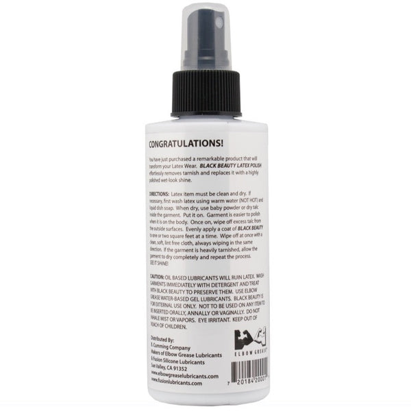 Elbow Grease Black Beauty Latex Polish Spray Bottle 7 oz. - Extreme Toyz Singapore - https://extremetoyz.com.sg - Sex Toys and Lingerie Online Store - Bondage Gear / Vibrators / Electrosex Toys / Wireless Remote Control Vibes / Sexy Lingerie and Role Play / BDSM / Dungeon Furnitures / Dildos and Strap Ons &nbsp;/ Anal and Prostate Massagers / Anal Douche and Cleaning Aide / Delay Sprays and Gels / Lubricants and more...