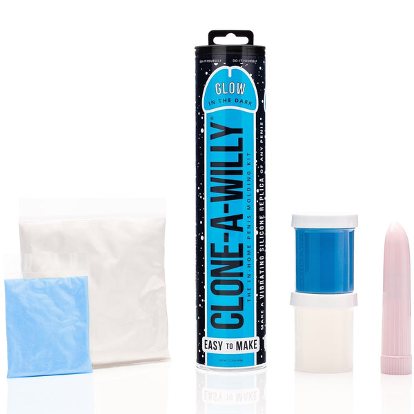 DIY Homemade Vibrating Glow-In-The Dark Dildo Clone Kit - Blue