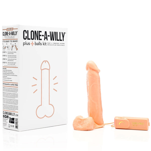 DIY Homemade Vibrating Penis + Balls Clone Kit - Light Tone