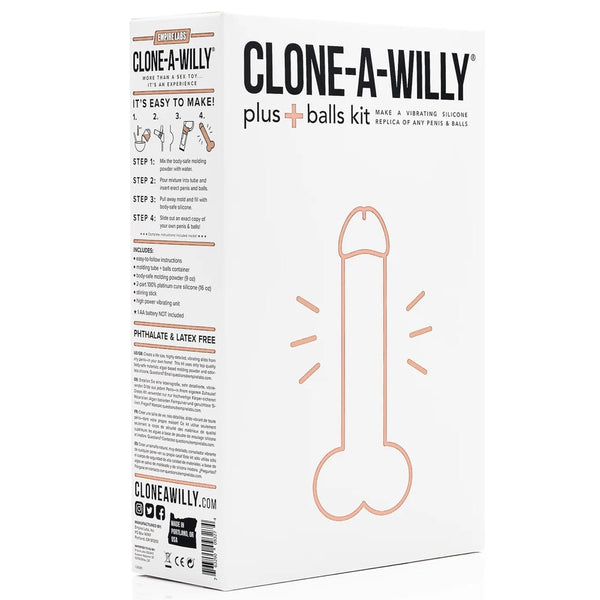 DIY Homemade Vibrating Penis + Balls Clone Kit - Light Tone