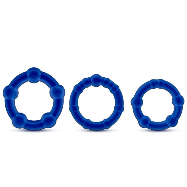 Blush Novelties Stay Hard Beaded Cock Rings - Blue - Extreme Toyz Singapore - https://extremetoyz.com.sg - Sex Toys and Lingerie Online Store - Bondage Gear / Vibrators / Electrosex Toys / Wireless Remote Control Vibes / Sexy Lingerie and Role Play / BDSM / Dungeon Furnitures / Dildos and Strap Ons &nbsp;/ Anal and Prostate Massagers / Anal Douche and Cleaning Aide / Delay Sprays and Gels / Lubricants and more...