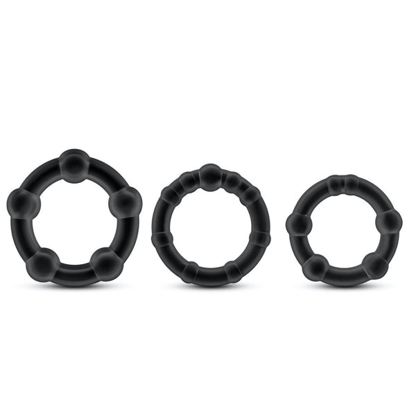 Blush Novelties Stay Hard Beaded Cock Rings - Black - Extreme Toyz Singapore - https://extremetoyz.com.sg - Sex Toys and Lingerie Online Store - Bondage Gear / Vibrators / Electrosex Toys / Wireless Remote Control Vibes / Sexy Lingerie and Role Play / BDSM / Dungeon Furnitures / Dildos and Strap Ons &nbsp;/ Anal and Prostate Massagers / Anal Douche and Cleaning Aide / Delay Sprays and Gels / Lubricants and more...