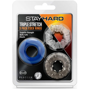 Stay Hard Triple Stretch 3 Pack Cock Rings