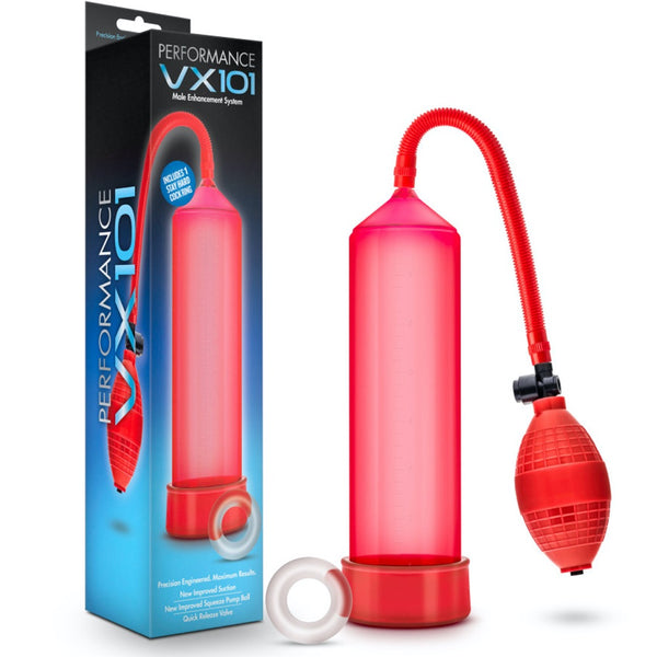 Blush Novelties Performance VX101 Male Enhancement Pump - Red - Extreme Toyz Singapore - https://extremetoyz.com.sg - Sex Toys and Lingerie Online Store - Bondage Gear / Vibrators / Electrosex Toys / Wireless Remote Control Vibes / Sexy Lingerie and Role Play / BDSM / Dungeon Furnitures / Dildos and Strap Ons &nbsp;/ Anal and Prostate Massagers / Anal Douche and Cleaning Aide / Delay Sprays and Gels / Lubricants and more...